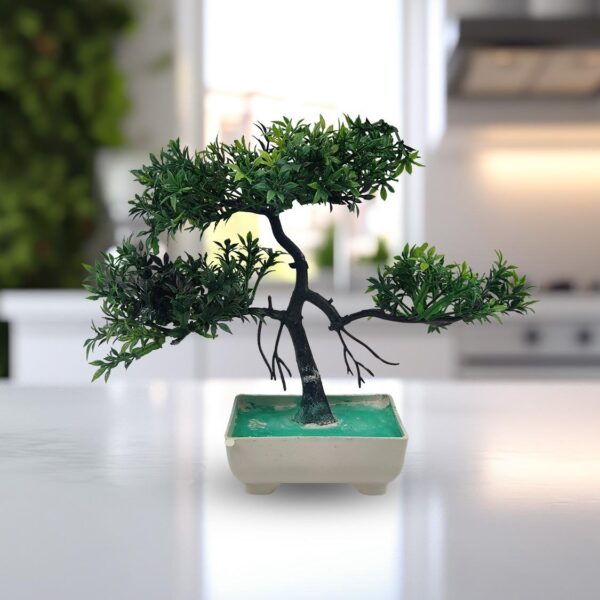 Green Artificial Bonsai Tree ( 1 Piece )–   Bonsai Tree Room Decor for Home, Office & Bedroom | Best Artificial plaster Pot
