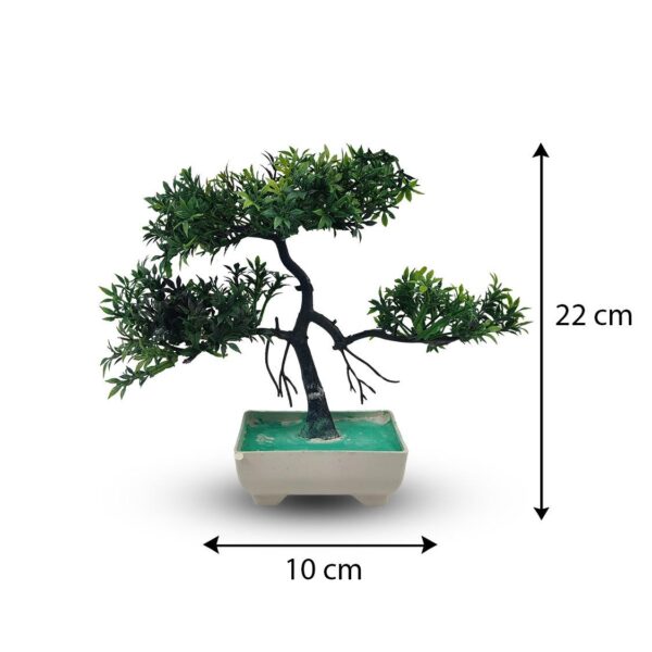 Green Artificial Bonsai Tree ( 1 Piece )–   Bonsai Tree Room Decor for Home, Office & Bedroom | Best Artificial plaster Pot - Image 4