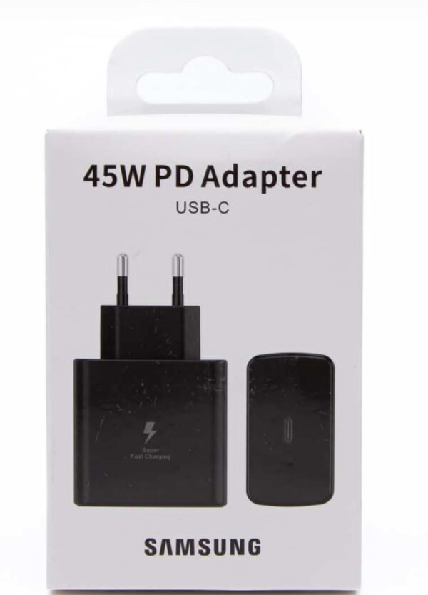 Samsung 45W PD Super Fast charger adapter type C port  A+ Quality - Travel Adapter (Black) - Image 2