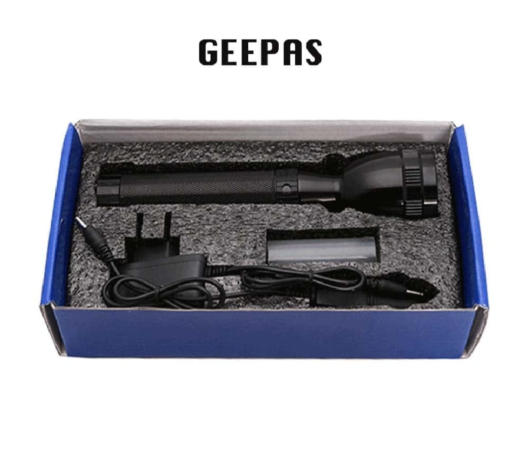 NEW EMERGENCY GePass Rechargeable LED Flashlight, 100,000 Hours of LED Life, Long Range Beam, CREE LED, Outdoor and Indoor Lights, Bright Light, Camping Torch | GeePas RL 601 - Image 7