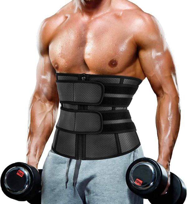 Men's Workout Waist Trainer Tummy Slimming Body Shaper Trimmer Belt Abdomen Shape-wear - Image 3