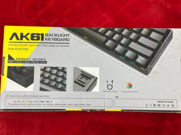 AK61 Wired Mechanical Gaming keyboard Feel Backlight For Pc Desktops Sleek & Durable Design - Image 8