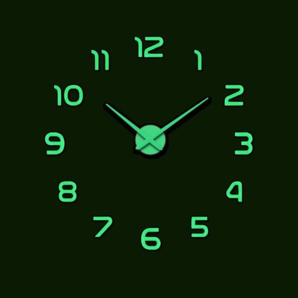 Wooden Numbers Wall Clocks Round Dial only Glow in The Dark Clock Wall for Living Decor Modern Decorative - Image 3
