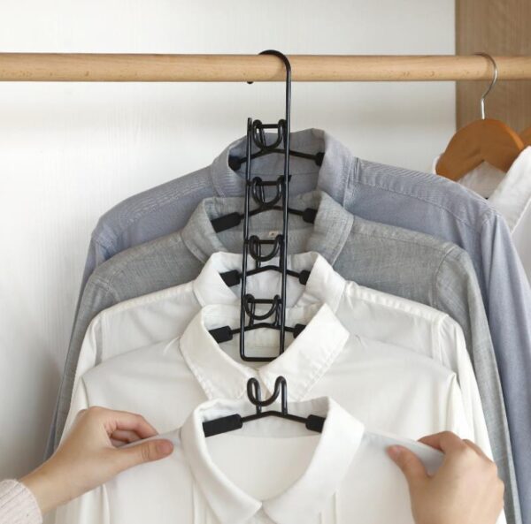 5 in 1 Hangers Space Saving, Heavy Duty Non-Slip Hangers with Padded Foam, Closet Organizer Multipurpose Hanger Organizer - Image 7
