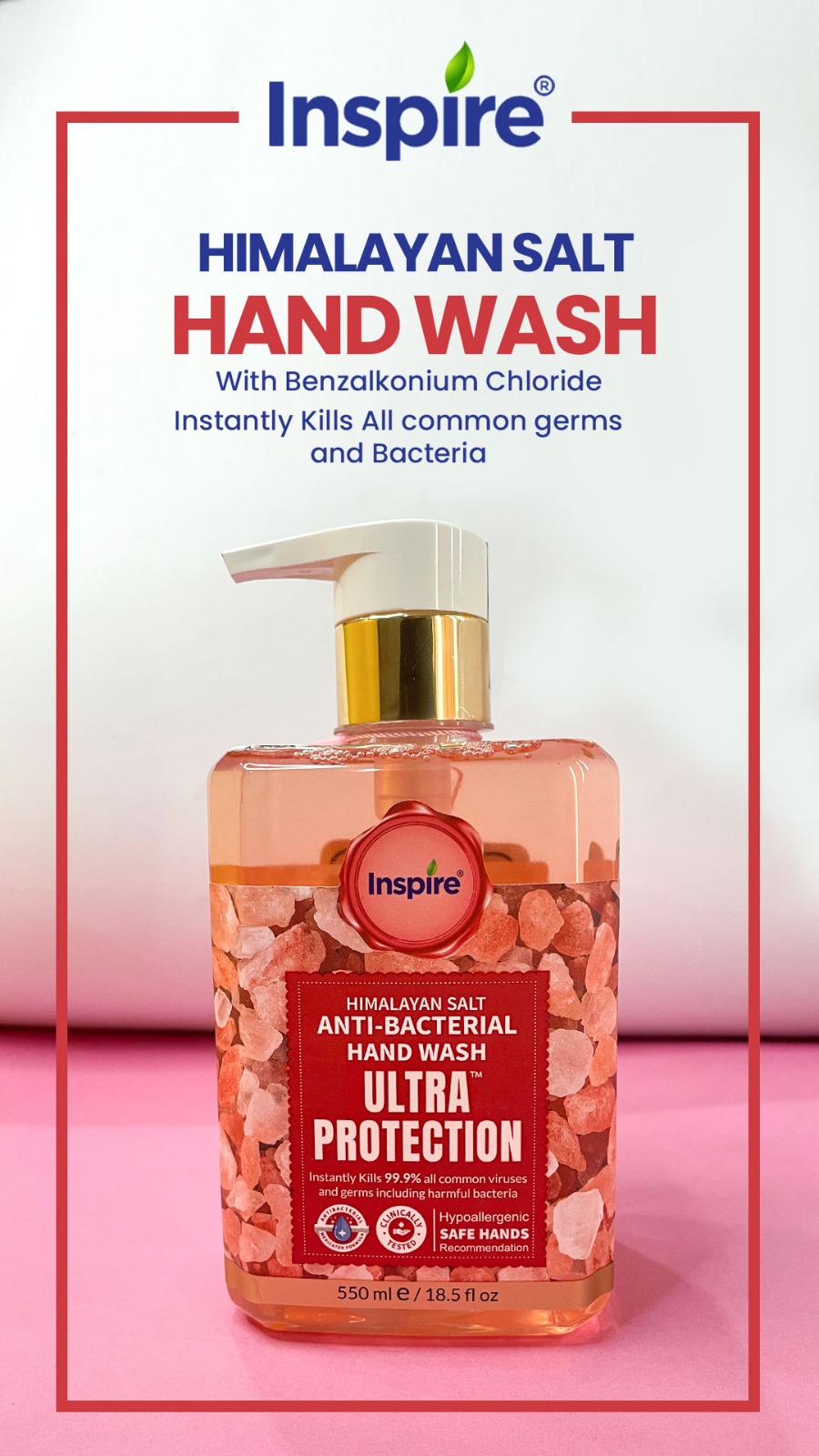 Inspire Ultra Protection Anti Bacterial Hand Wash 500ml - Image 9