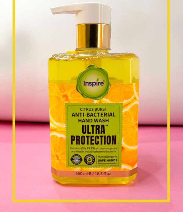 Inspire Ultra Protection Anti Bacterial Hand Wash 500ml - Image 4