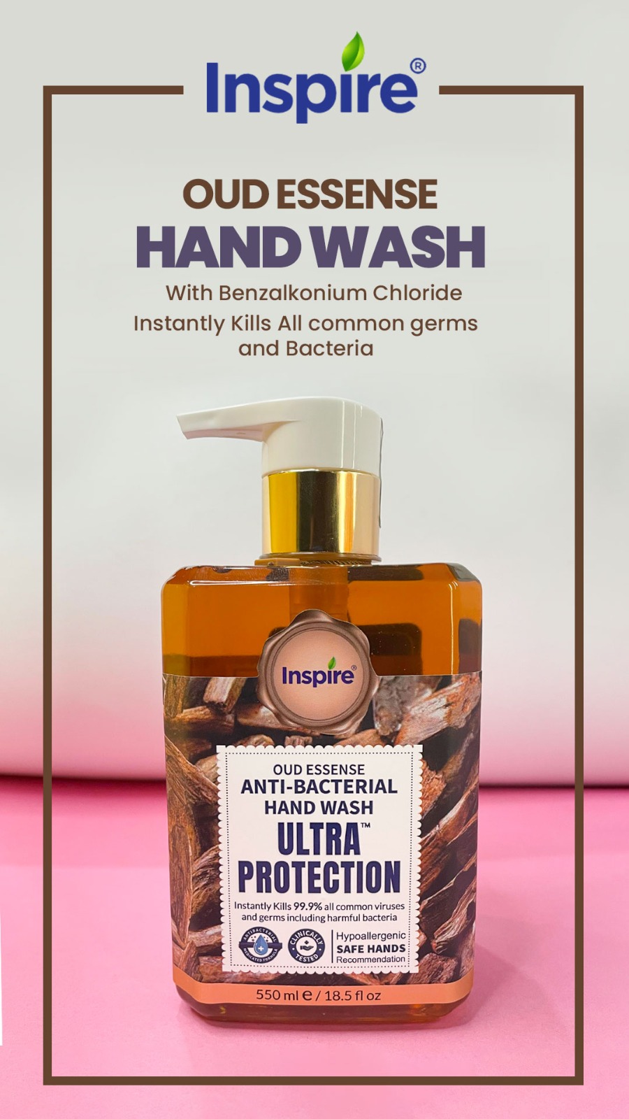 Inspire Ultra Protection Anti Bacterial Hand Wash 500ml - Image 14