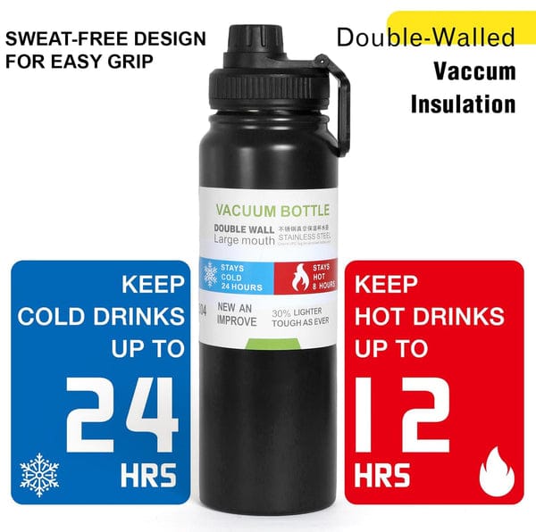 Vacuum Insulated Double Wall Stainless Steel Water Bottle/Sports Kettle Hot & Cold, Leak & Sweat Proof Thermos Flask 1000ml (Random Color) - Image 2