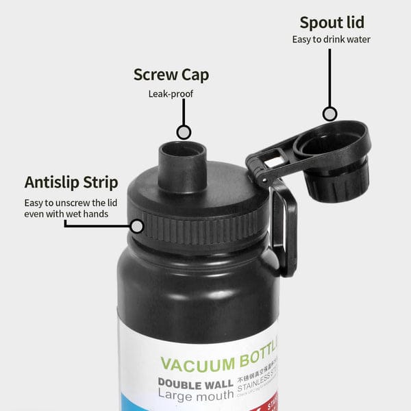 Vacuum Insulated Double Wall Stainless Steel Water Bottle/Sports Kettle Hot & Cold, Leak & Sweat Proof Thermos Flask 1000ml (Random Color) - Image 5