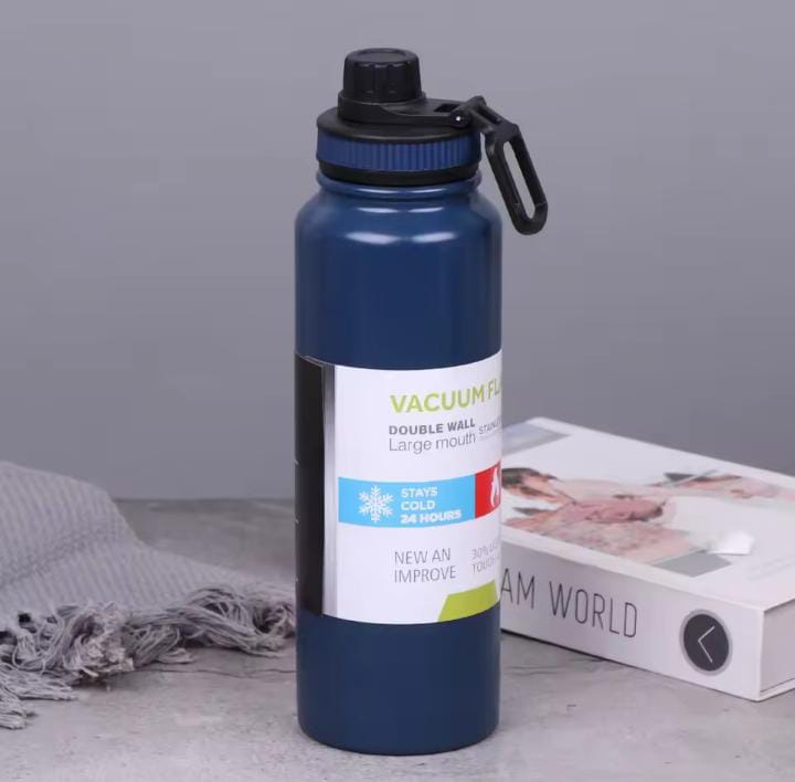 Vacuum Insulated Double Wall Stainless Steel Water Bottle/Sports Kettle Hot & Cold, Leak & Sweat Proof Thermos Flask 1000ml (Random Color) - Image 7