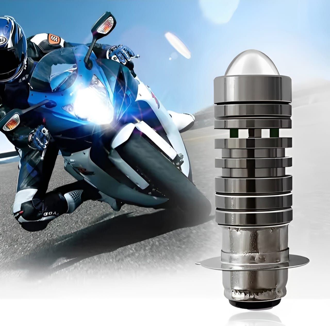 Bike LED Headlight Bulb - Motorcycle Fog light - Super bright With 2 functions white/yellow - Image 4