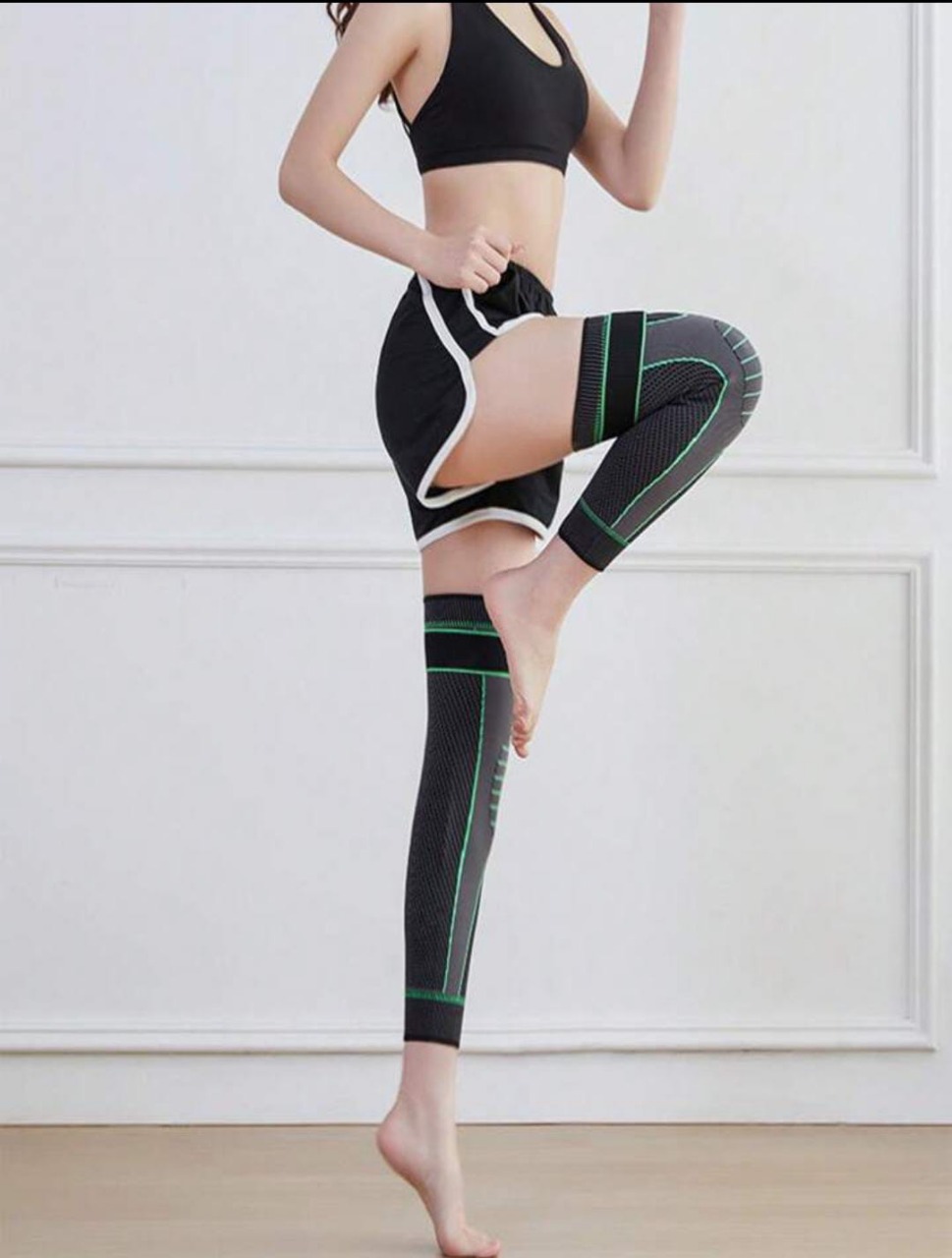 1 Pc Compression Knee Pads Support Sleeve Protector Elastic Kneepad Brace Spring Support Volleyball Running Silicone Long Full Legs Sleeve Arthritis Running Gym Sport (high quality ) - Image 3