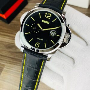 SKMEI -1124 Black Dial With Square Case Executive Analog Watch | Best Quality Men Watch in Black Color | Best Quality Analog Watch For Men