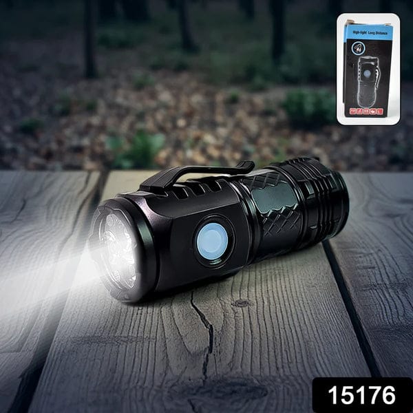 1 Pc Small LED Torch, Rechargeable Torch, 5 Lighting Modes Waterproof Handheld Flashlights for Power Cuts, Camping, Hiking, Outdoor - Image 3