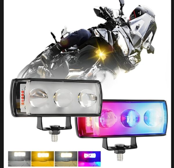 1 Pc Mini LED Driving Fog Light | 4-Color Auxiliary Spotlight for ATV, SUV, UTV (12-80V) – Hi/Low Beam - Image 2