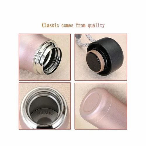 Stainless Steel Insulated Vacuum Water Bottle 550ml, Cola Shape, Leak Proof, with Strong Rope Cap | Hot & Cold Portable Thermos Water Bottle Thermo Mug Stainless Steel Vacuum Flask Mug Insulation Cup (Random Color) - Image 2