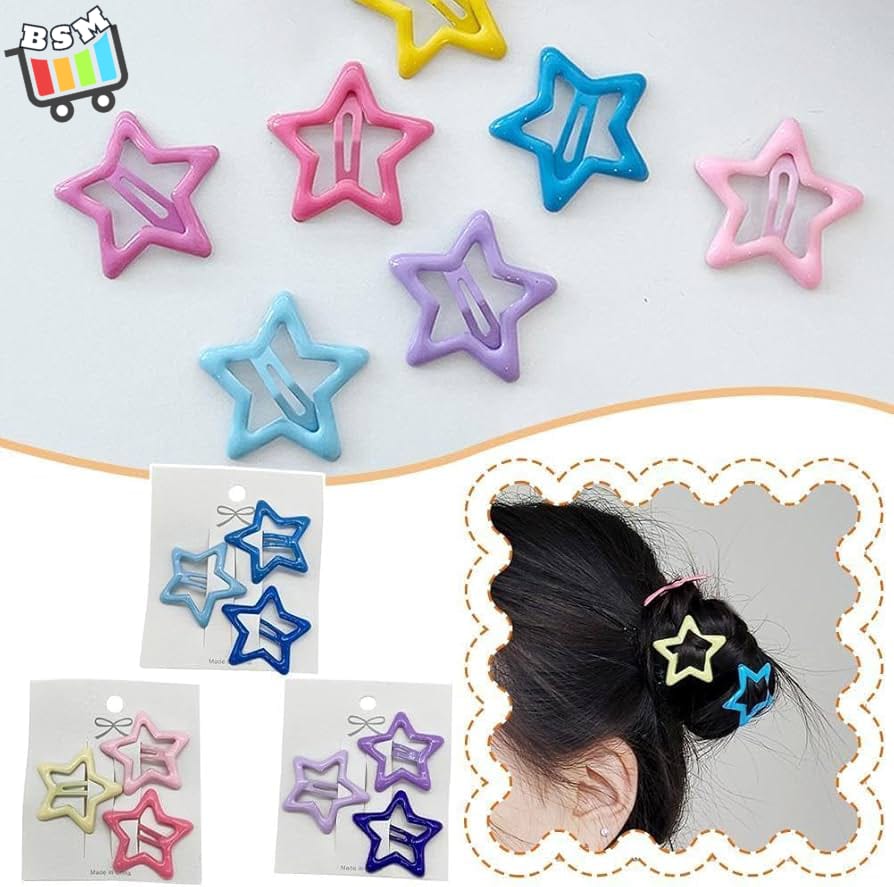 Pack Off 06  Star Design Girl Hair Clip | Hair Clip For Women | Best Quality Hair Clip ( Random Color ) - Image 12