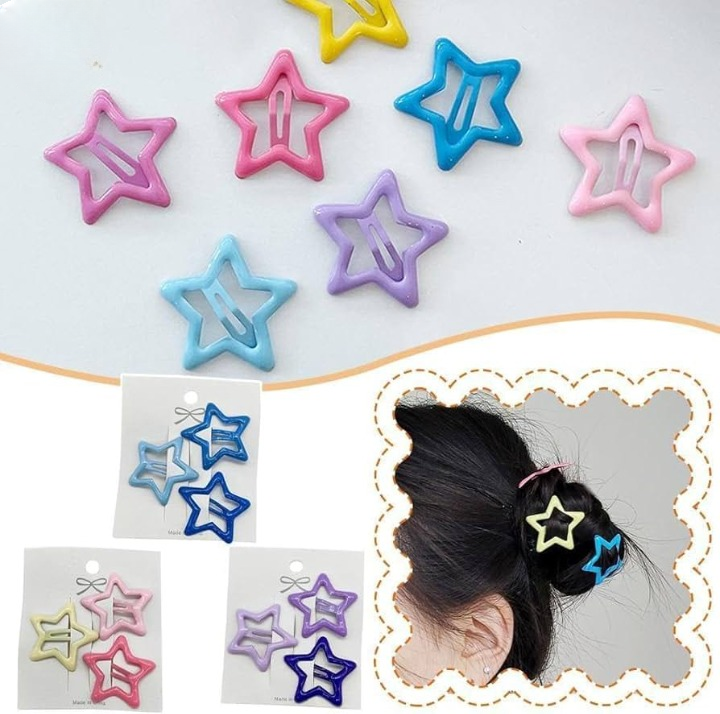 Pack Off 06  Star Design Girl Hair Clip | Hair Clip For Women | Best Quality Hair Clip ( Random Color ) - Image 7