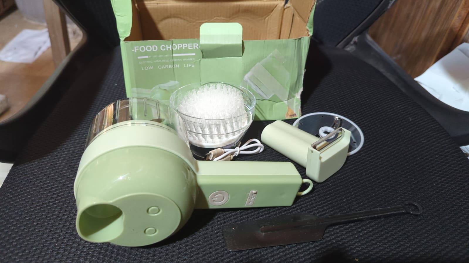 5 in 1 Handheld Hammer Electric Vegetable Cutter Set Mini Wireless Food Choppers Garlic Vegetable Chopper Slicer machine ( Random Color ) - Image 3