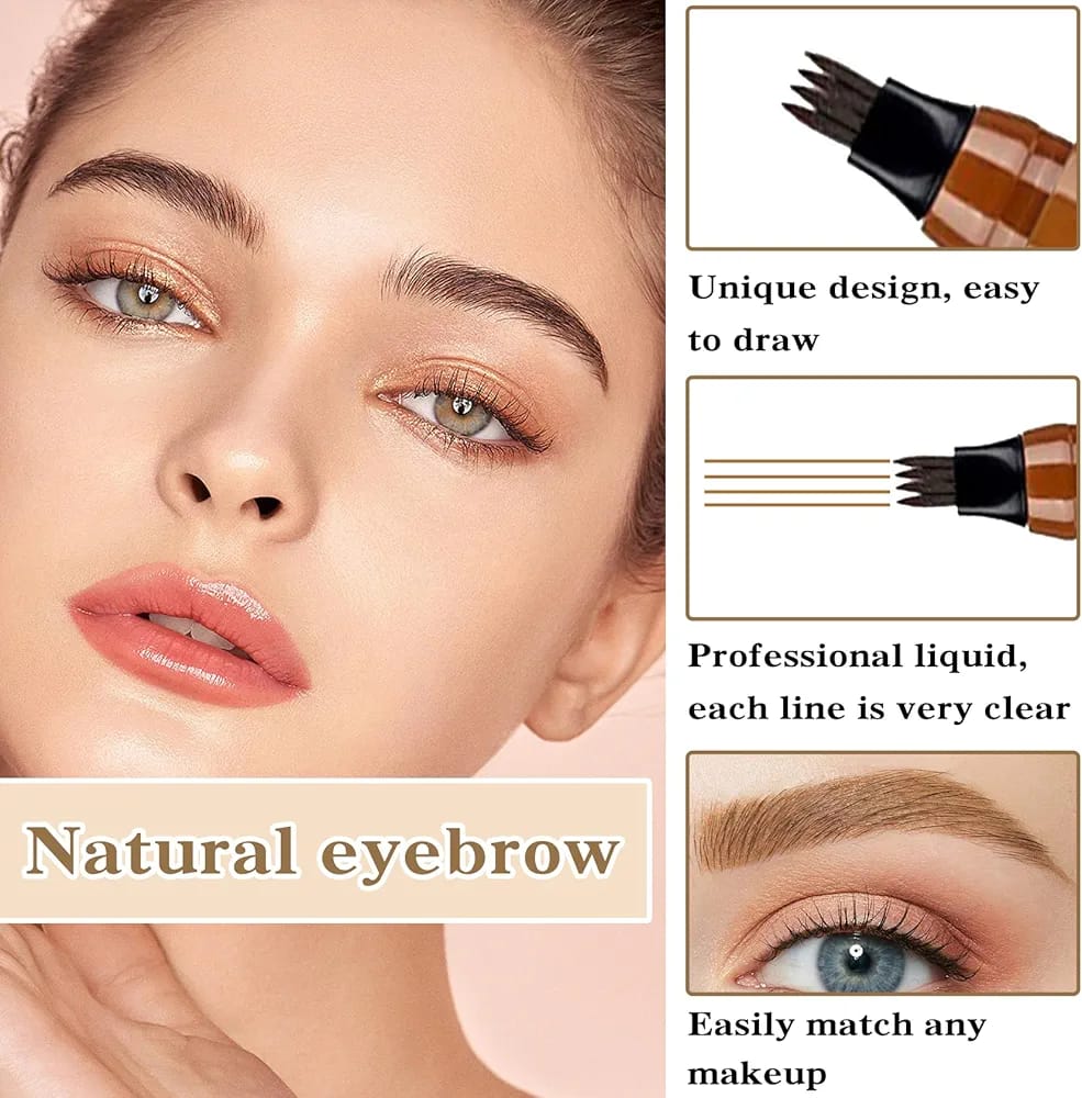 4 Points Tip Tattoo Pen | 4 Tip Tattoo Eyebrow Pen | Eyebrow Pencil Creates Natural Makeup Effect