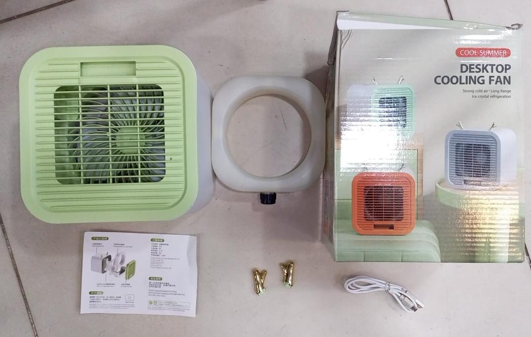 Portable Desktop Air Conditioning Fan | Three Gears Adjustable Strong Cold Air Fast Cooling USB Fan for Indoor Rechargeable (Random Colour) - Image 3