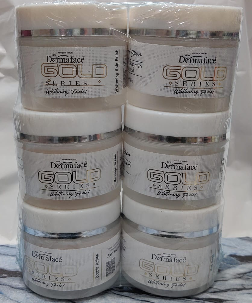 Derma Face Gold Series Whitening Facial 6 steps Whitening And Glowing Facial Kit - Image 3