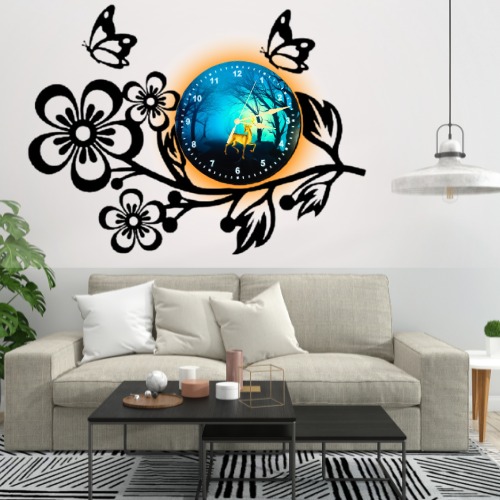 3D Wooden Flower Clock With Esthetic Dial Wall Clock | Best Quality Wall Clock For Home Decor | Home Decor Clock 25 inch - Image 5