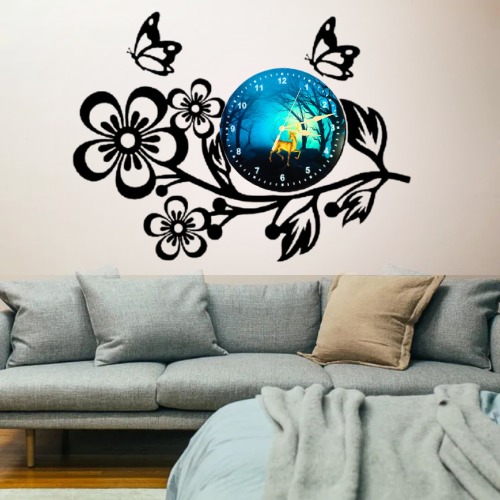 3D Wooden Flower Clock With Esthetic Dial Wall Clock | Best Quality Wall Clock For Home Decor | Home Decor Clock 25 inch - Image 4