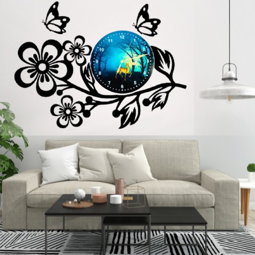 3D Wooden Flower Clock With Esthetic Dial Wall Clock | Best Quality Wall Clock For Home Decor | Home Decor Clock 25 inch - Image 6