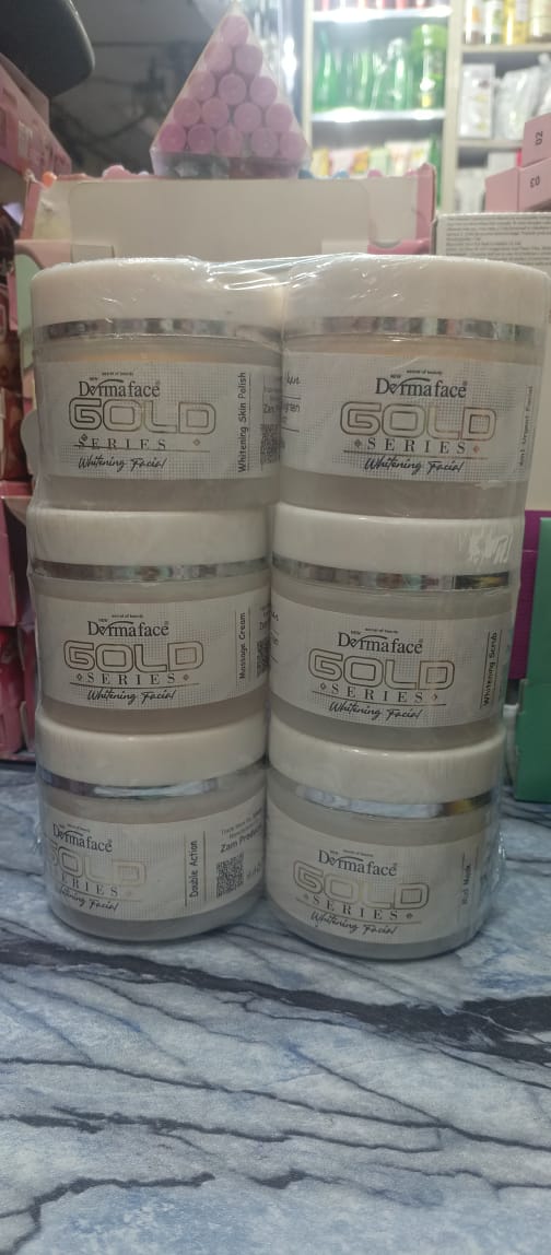 Derma Face Gold Series Whitening Facial 6 steps Whitening And Glowing Facial Kit - Image 2