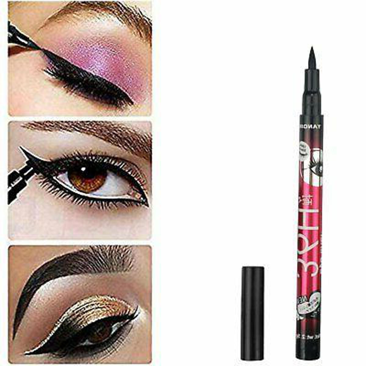(Pack of 06) YANQINA 36H Precision Liquid Waterproof Eyeliner Pencil | Eye Liner (Black) - Image 5