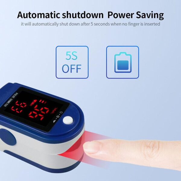 Fingertip Pulse Oximeter Blood Oxygen Saturation Detector Pulse Rate Monitor Portable Oximeter with Fingertip Puls Rate Monitor Portable Oximeter - Image 7