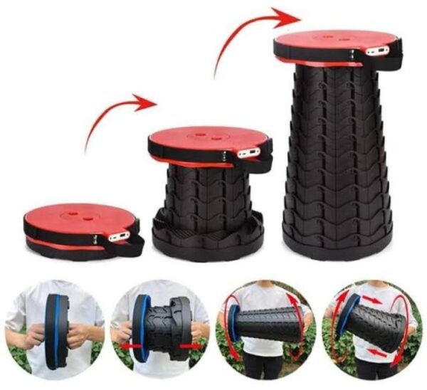 Portable Telescoping Stool, Folding Stool Lightweight & Sturdy,  Retractable Telescopic Stool for Gardening, Camping, Travel, Fishing, Hiking  (random color)