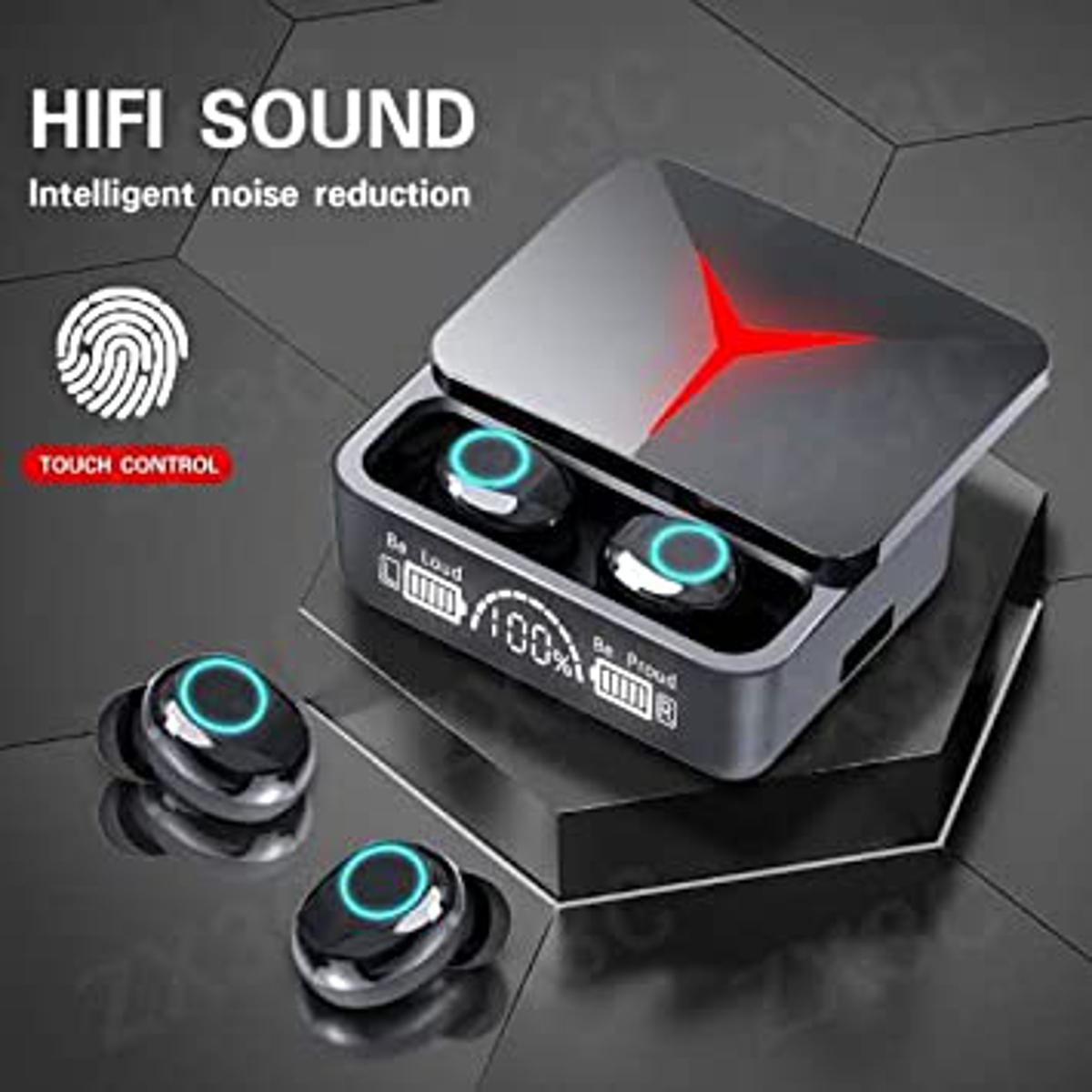 M90 Pro TWS Earphones True Wireless Earbuds Noise Cancelling | Bluetooth 5.2 Headphones Touch Control Earphones Led Display Headset 9d Hi Fi Quality ( Random Color )