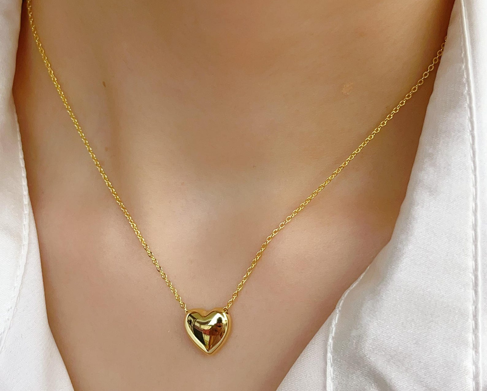 Stainless Steel Heart Shape Necklace |  Love Heart Pendant Necklace | Girls & Women Fashion