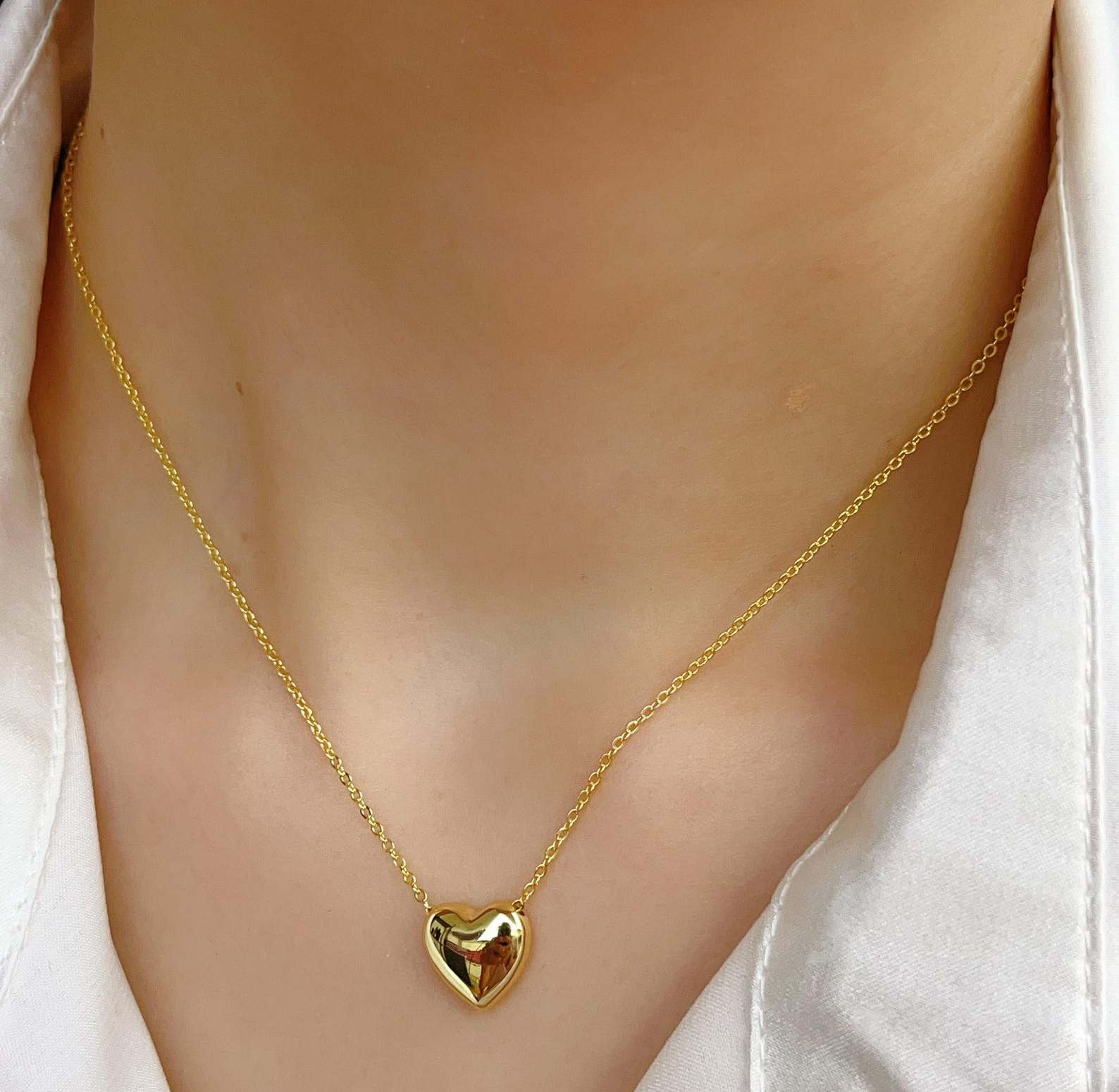 Stainless Steel Heart Shape Necklace |  Love Heart Pendant Necklace | Girls & Women Fashion - Image 5