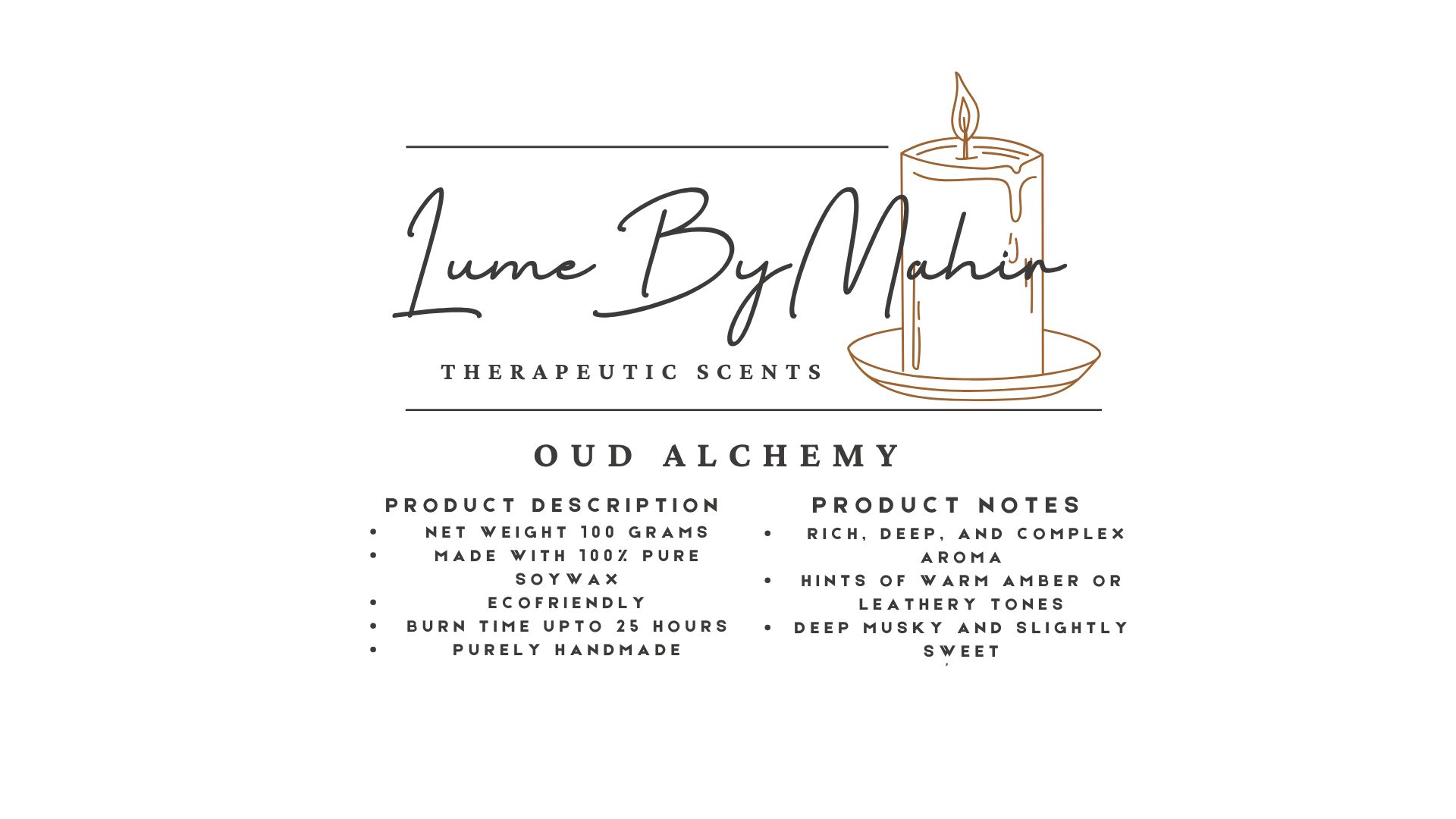 Oud Alchemy Candle | Every Flicker Tells a Tale – Handmade Amber & Musk Soy Wax Candle - 100gram - Image 2