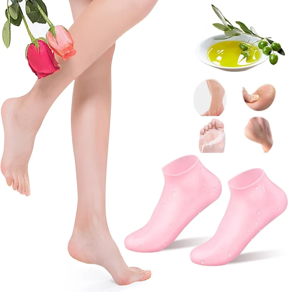 Silicone Socks Gel Moisturizing Jelly Socks Foot Care Protector (Random Color)  75gm - Image 5