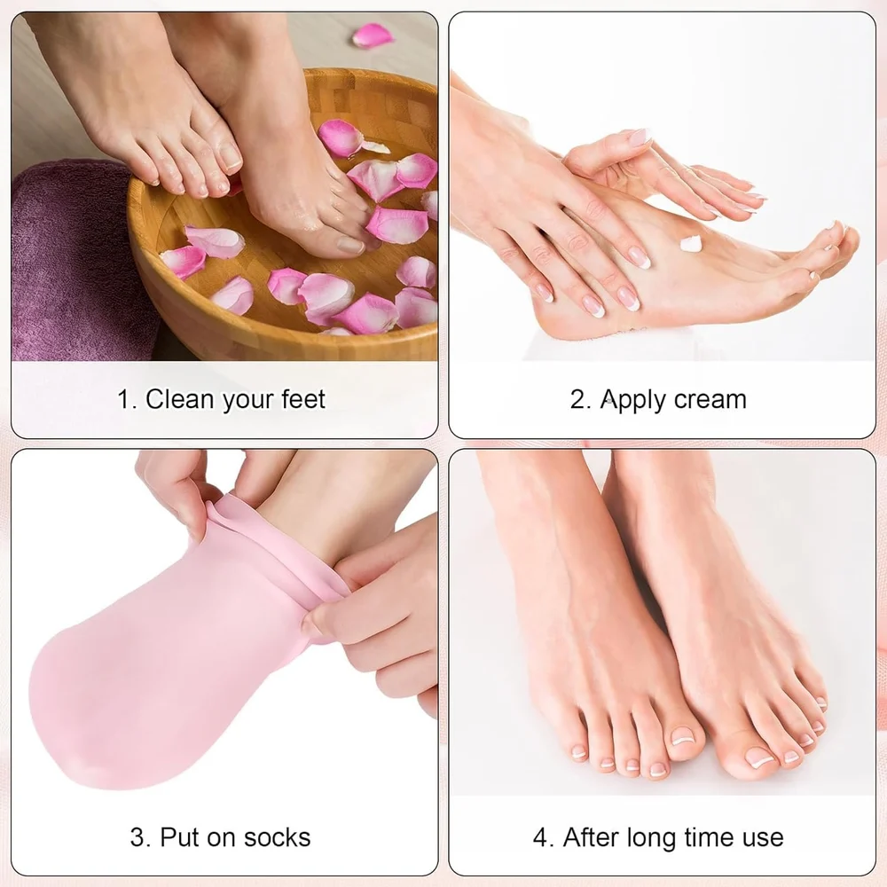 Silicone Socks Gel Moisturizing Jelly Socks Foot Care Protector (Random Color)  75gm - Image 4