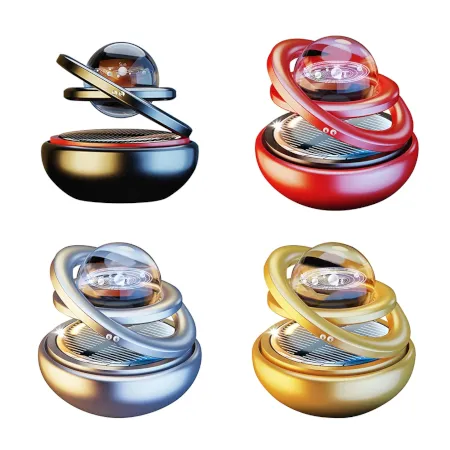 Solar Car Air Freshener Rotating Double-Ring For Car Dashboard, Aesthetic Car Decor | Best Quality ( Random Color ) - Image 5