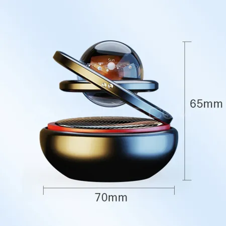 Solar Car Air Freshener Rotating Double-Ring For Car Dashboard, Aesthetic Car Decor | Best Quality ( Random Color ) - Image 4