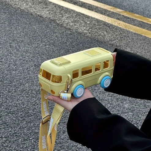 Bus Shape School Water Bottle with Strap 500 ML (Random Color) - Image 3
