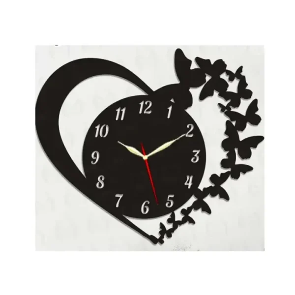 3d wall clock with light Wooden Wall Clock - Image 2