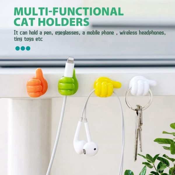 PACK OFF 10 Thumb Wall Hook Wall Decoration Hook Creative Silicone Thumb Key Hanger Hooks(random color) - Image 3