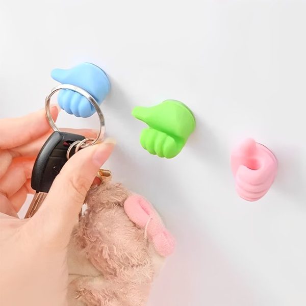 PACK OFF 10 Thumb Wall Hook Wall Decoration Hook Creative Silicone Thumb Key Hanger Hooks(random color) - Image 6