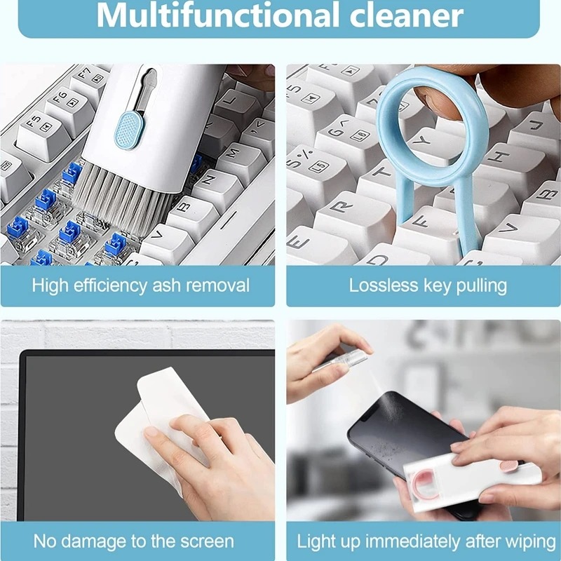 7 In 1 Kit Scalable Keyboard Cleaner Brush Earphone Cleaning Pen Cleaner Multifunction cleaning brush (random colors) - Image 32