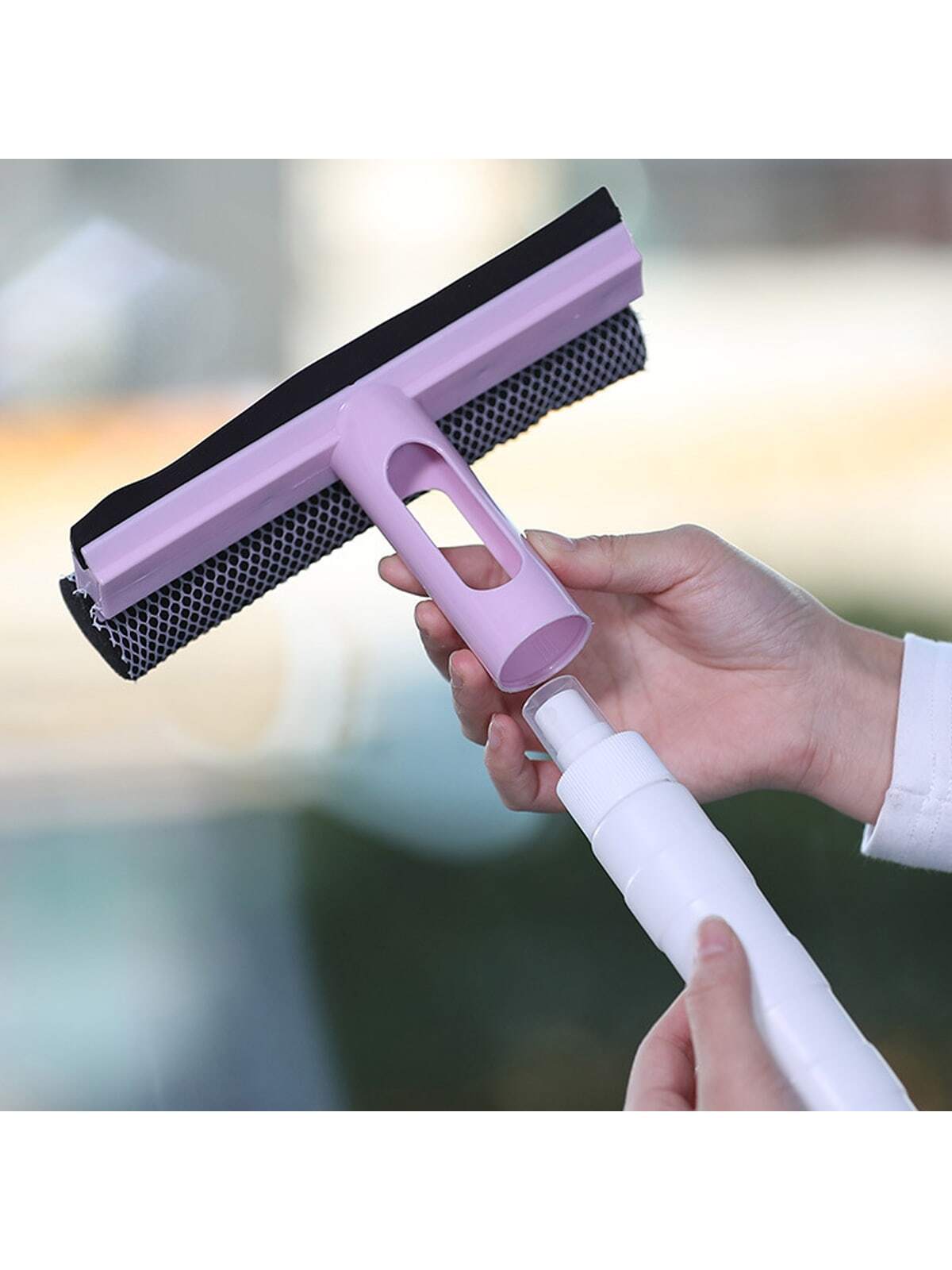 3 in 1 Spray, Sponge and Wipe Multifunctional Glass Cleaning Brush Wiper for Car, Bathrooms, Kitchens, and Living Rooms (random color) - Image 5