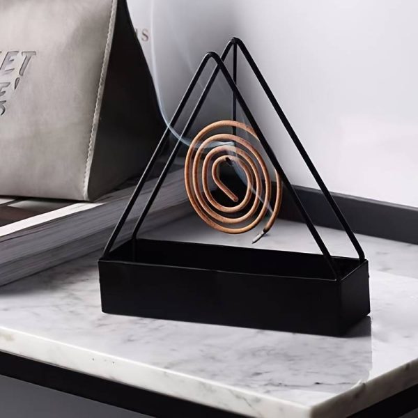 Triangle Mosquito Coil Holder, Spiral Mosquito Coil Stand Metal Body Insect Repellent Rack (random color) - Image 2
