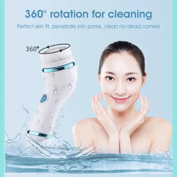 Cnaier 4 in 1 Electric Cleanser | Facial Cleansing Brush & Massager - Face Brush Set | Electric Rotating Face Scrubber for Deep Cleaning, Exfoliating, Blackhead Removing AE-8286 - Image 6