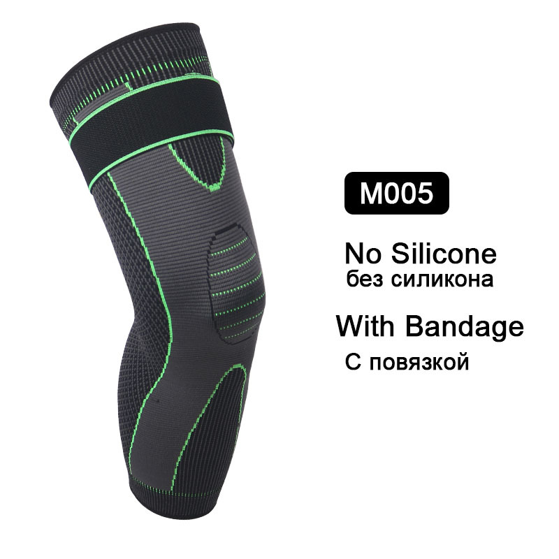 1 PCS Compression Knee Pads Support Sleeve Protector Elastic Kneepad Brace Spring Support Volleyball Running Silicone Long Full Legs Sleeve Arthritis Running Gym Sport - Image 4